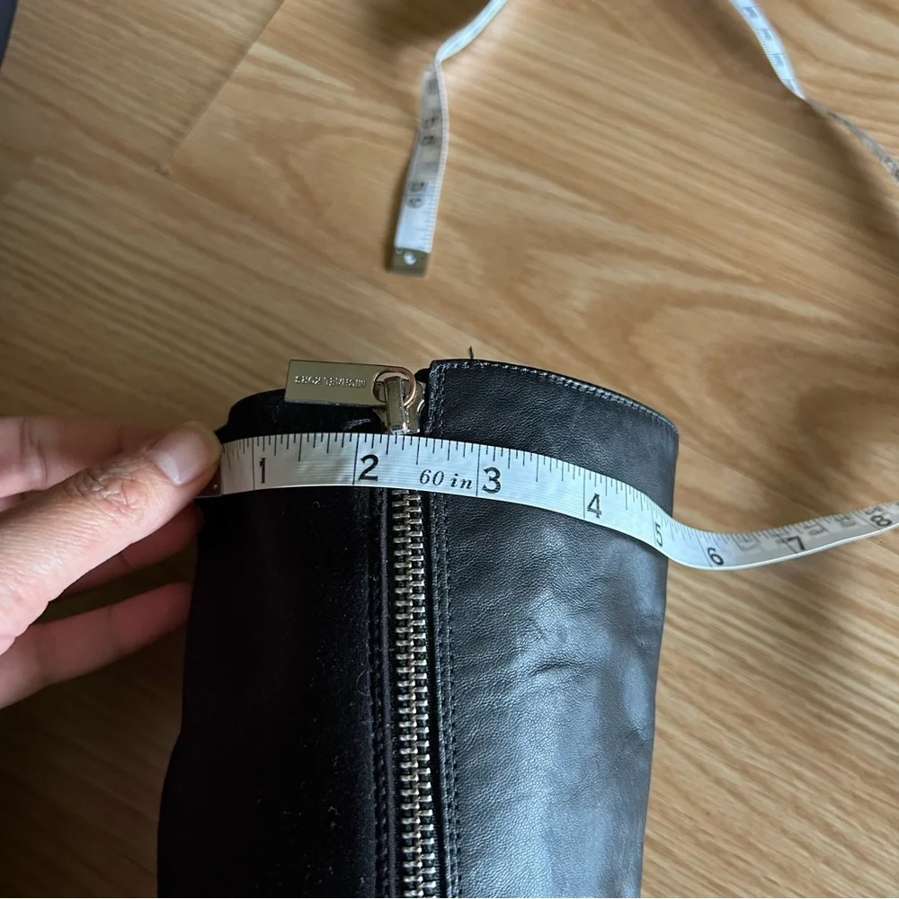 Michael Kors Black Leather Hamilton Tall Boots 6.5M